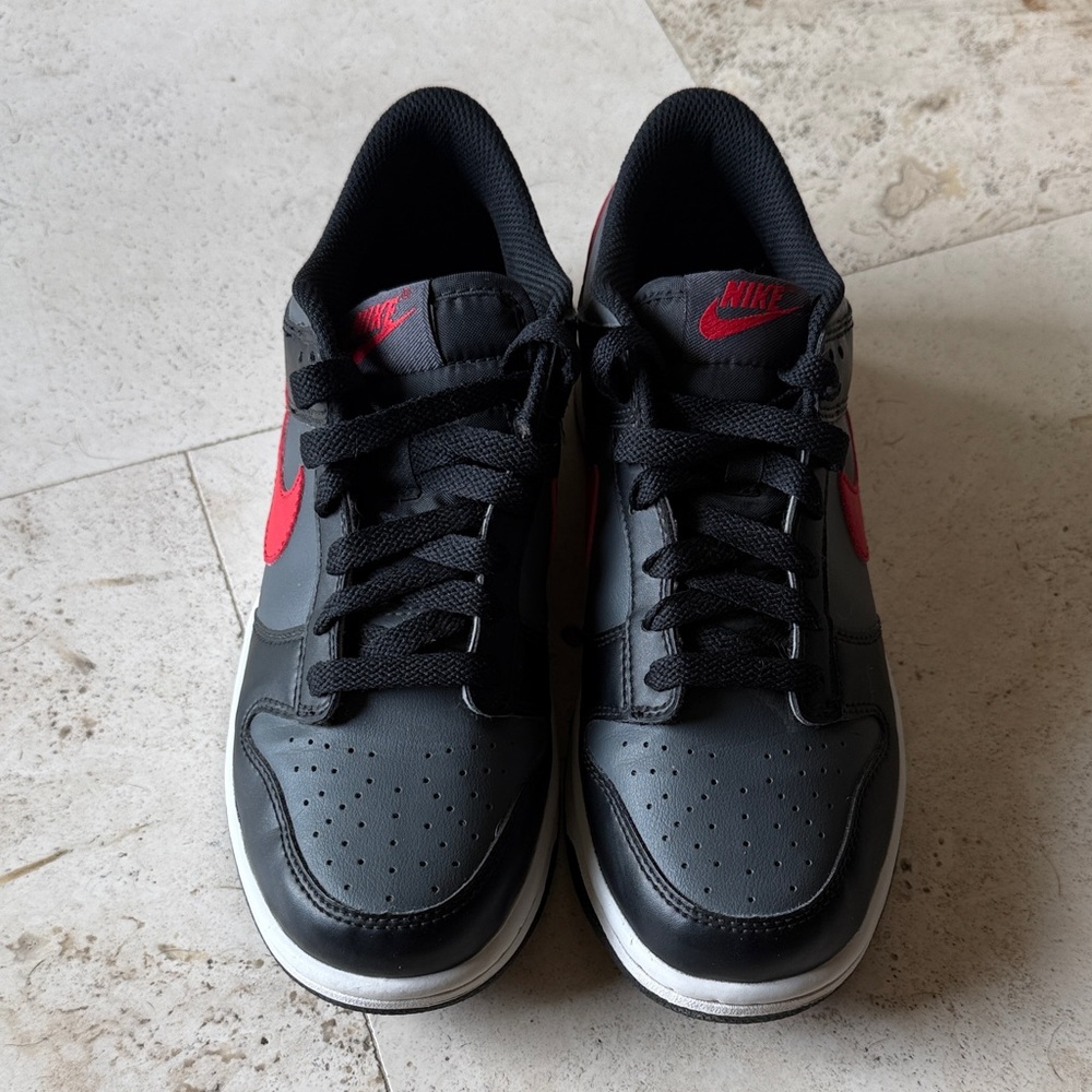 Nike Dunk Lows - Black and Gray with Red and Blue Accents 6.5Y - Picture 2 of 6